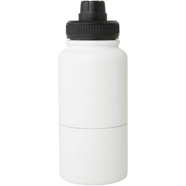 Dupeca 840 ml RCS-zertifizierte Isolierflasche aus Edelstahl - weiss - Vorderseite