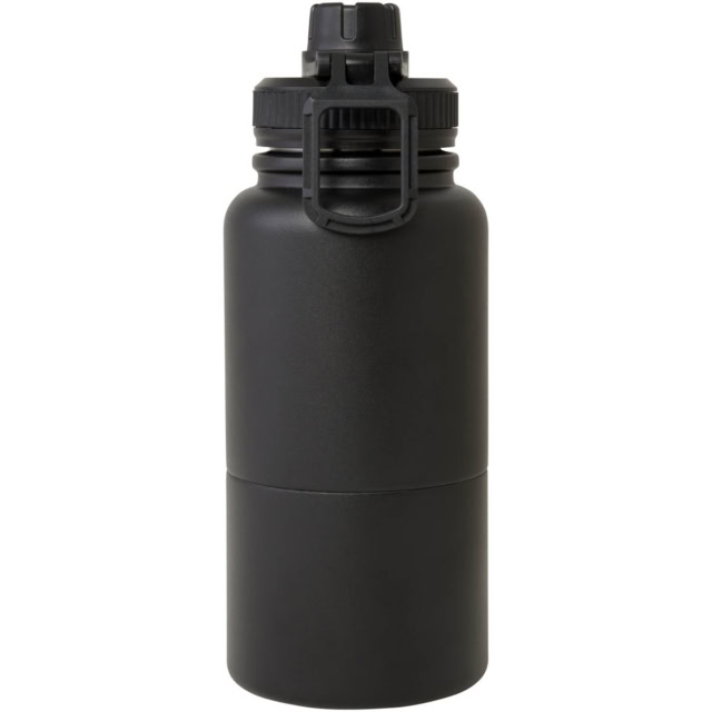 Dupeca 840 ml RCS-zertifizierte Isolierflasche aus Edelstahl - schwarz - Rückseite