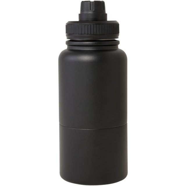 Dupeca 840 ml RCS-zertifizierte Isolierflasche aus Edelstahl - schwarz - Vorderseite