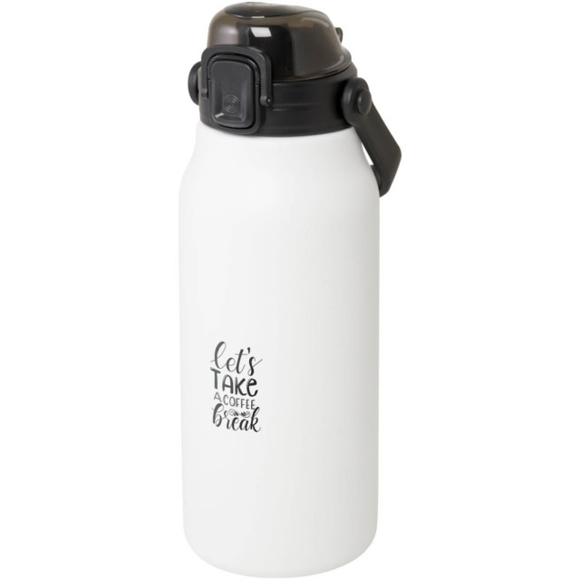 Giganto 1600 ml RCS-zertifizierte Kupfer-Vakuum Isolierflasche aus recyceltem Edelstahl - weiss - Logo 1