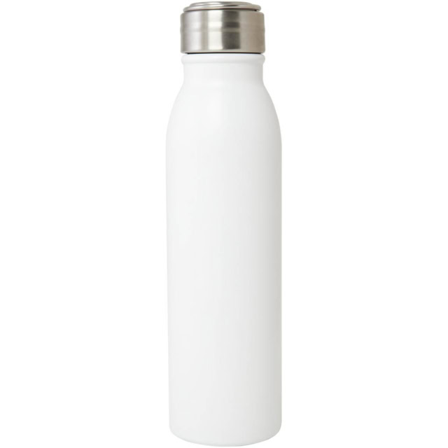 Harper 700 ml RCS-zertifizierte Sportflasche aus Edelstahl mit Metallschlaufe - weiss - Vorderseite