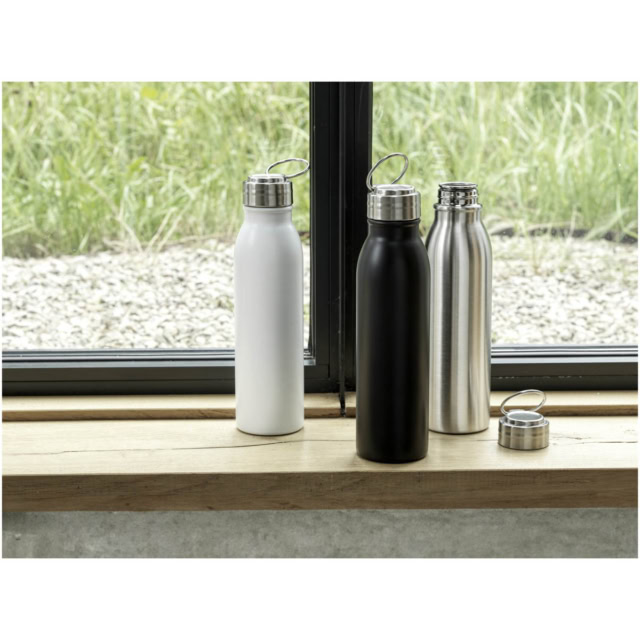 Harper 700 ml RCS-zertifizierte Sportflasche aus Edelstahl mit Metallschlaufe - weiss - Stimmung 1