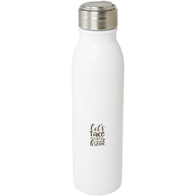 Harper 700 ml RCS-zertifizierte Sportflasche aus Edelstahl mit Metallschlaufe - weiss - Logo 1