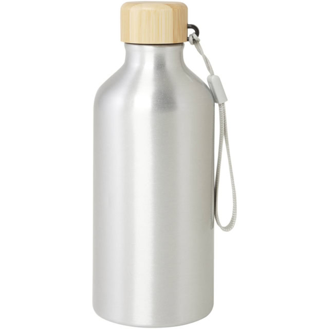 Malpeza 500 ml RCS-zertifizierte Wasserflasche aus recyceltem Aluminium - silber - Vorderseite