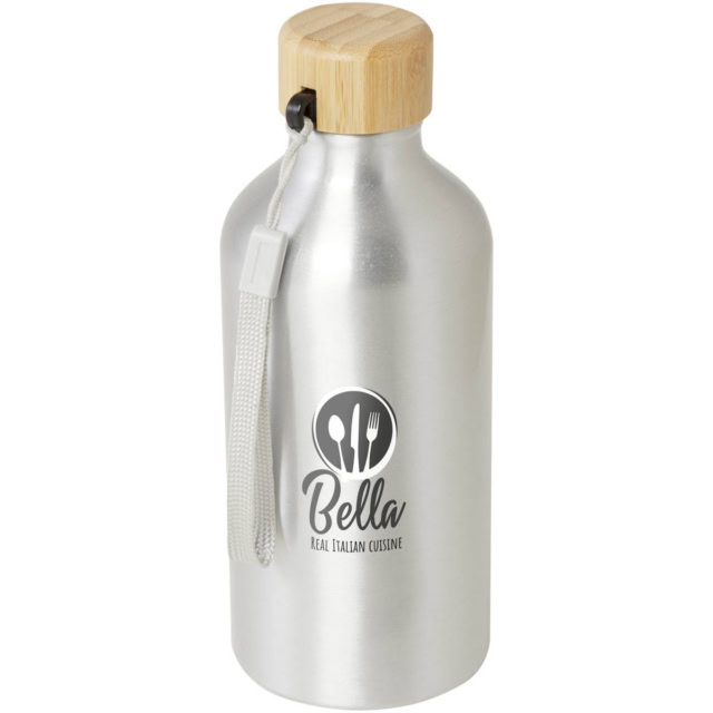 Malpeza 500 ml RCS-zertifizierte Wasserflasche aus recyceltem Aluminium - silber - Logo 1