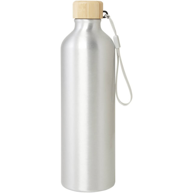 Malpeza 770 ml RCS-zertifizierte Wasserflasche aus recyceltem Aluminium - silber - Vorderseite