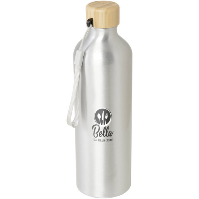 Malpeza 770 ml RCS-zertifizierte Wasserflasche aus recyceltem Aluminium - silber - Logo 1