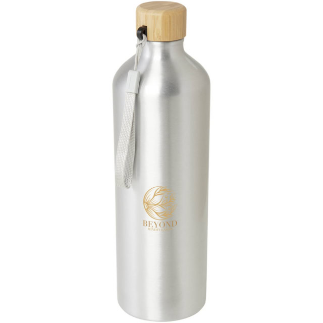 Malpeza 1L RCS-zertifizierte Wasserflasche aus recyceltem Aluminium - silber - Logo 1