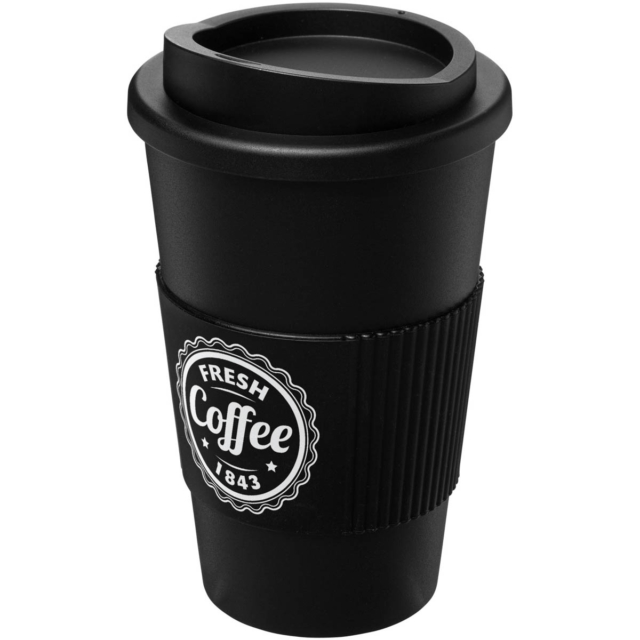 Americano® 350 ml Isolierbecher mit Schutzring - schwarz - Logo 1