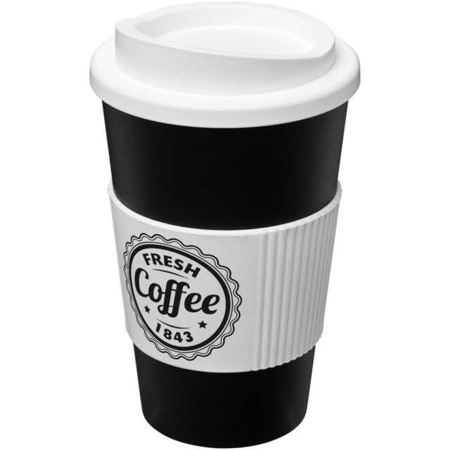 Americano® 350 ml Isolierbecher mit Schutzring - schwarz - Logo 1