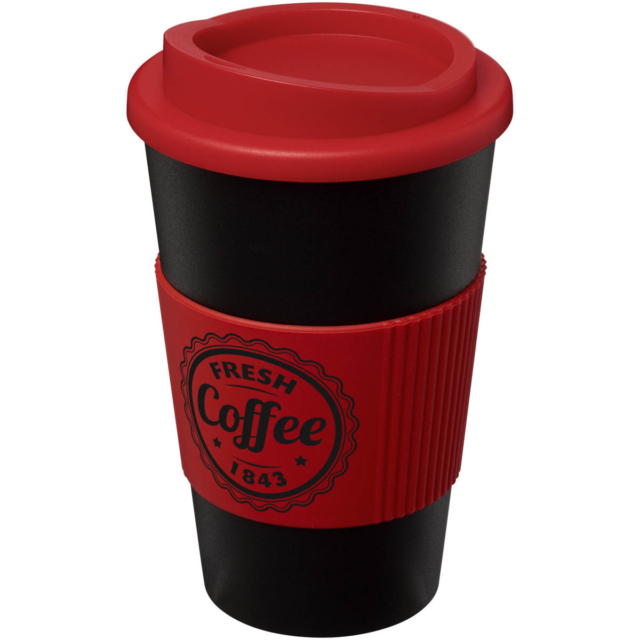 Americano® 350 ml Isolierbecher mit Schutzring - schwarz - Logo 1