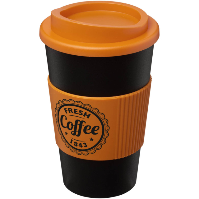 Americano® 350 ml Isolierbecher mit Schutzring - schwarz - Logo 1