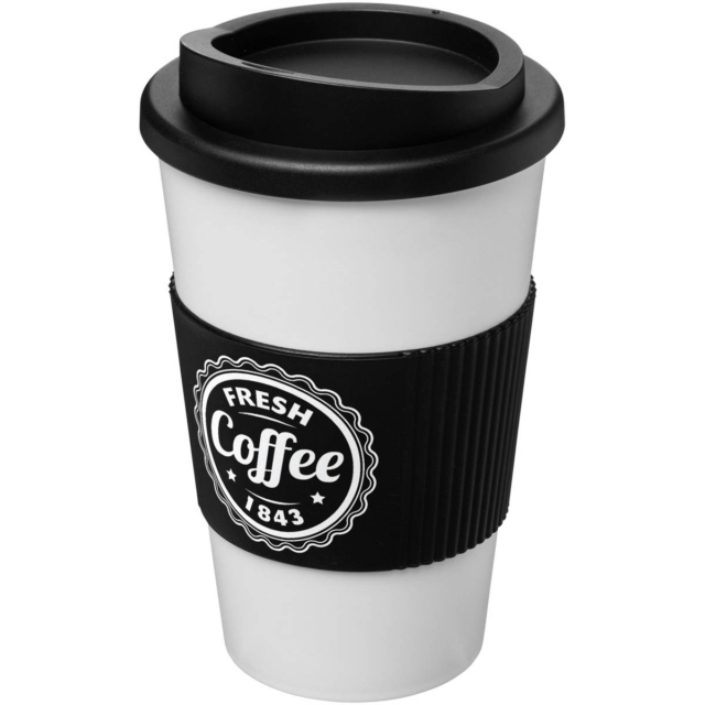 Americano® 350 ml Isolierbecher mit Schutzring - weiss - Logo 1