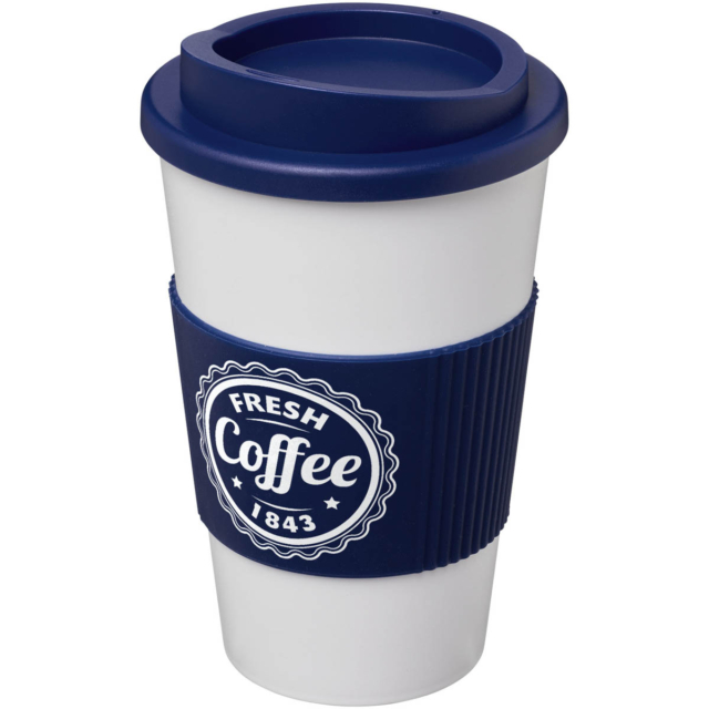 Americano® 350 ml Isolierbecher mit Schutzring - weiss - Logo 1