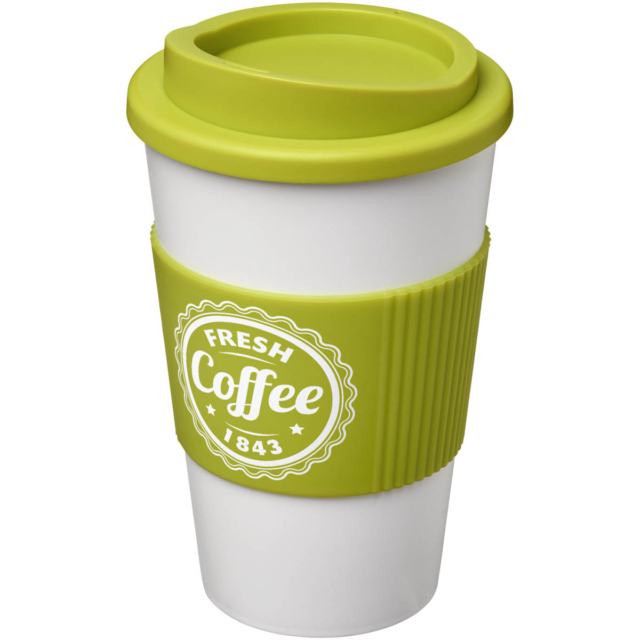 Americano® 350 ml Isolierbecher mit Schutzring - weiss - Logo 1