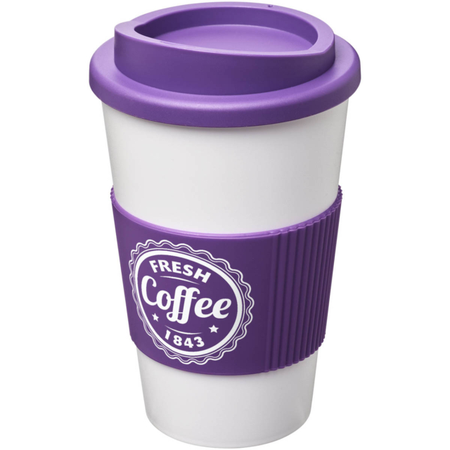 Americano® 350 ml Isolierbecher mit Schutzring - weiss - Logo 1