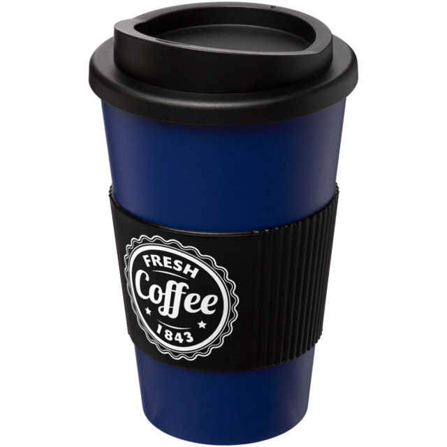 Americano® 350 ml Isolierbecher mit Schutzring - blau - Logo 1