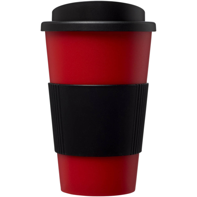 Americano® 350 ml Isolierbecher mit Schutzring - rot - Vorderseite