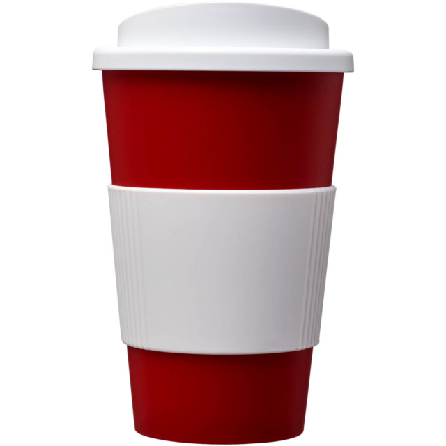 Americano® 350 ml Isolierbecher mit Schutzring - rot - Vorderseite