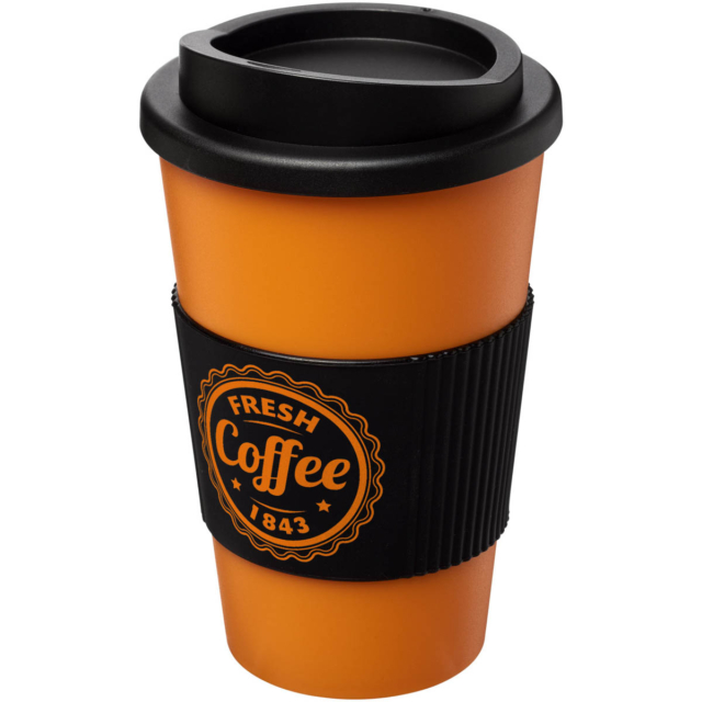 Americano® 350 ml Isolierbecher mit Schutzring - orange - Logo 1