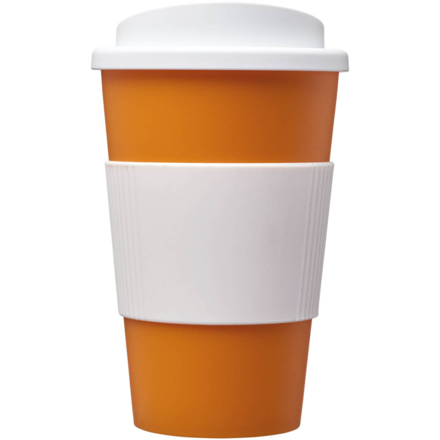 Americano® 350 ml Isolierbecher mit Schutzring - orange - Vorderseite