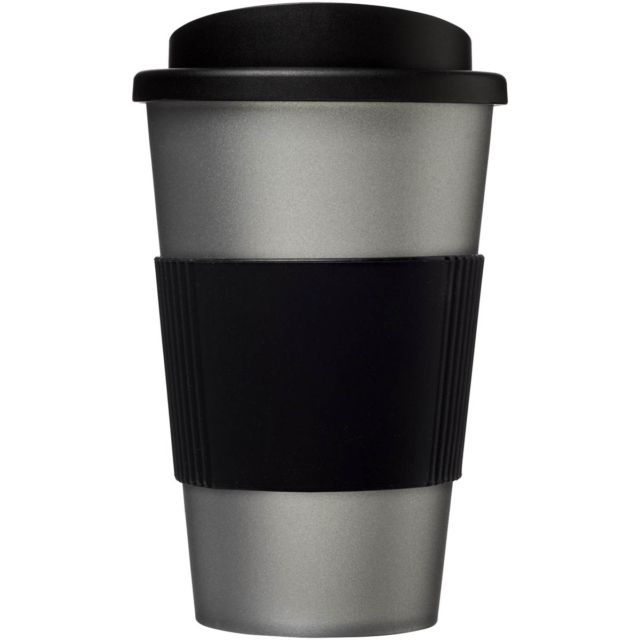 Americano® 350 ml Isolierbecher mit Schutzring - silber - Vorderseite