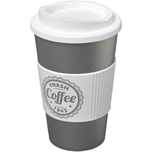 Americano® 350 ml Isolierbecher mit Schutzring - silber - Logo 1