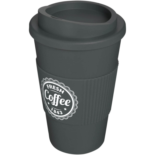 Americano® 350 ml Isolierbecher mit Schutzring - grau - Logo 1