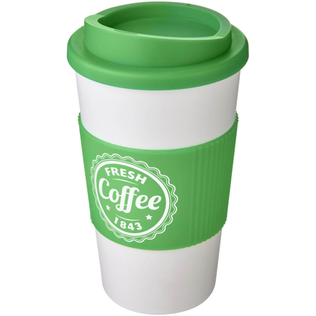 Americano® 350 ml Isolierbecher mit Schutzring - weiss - Logo 1