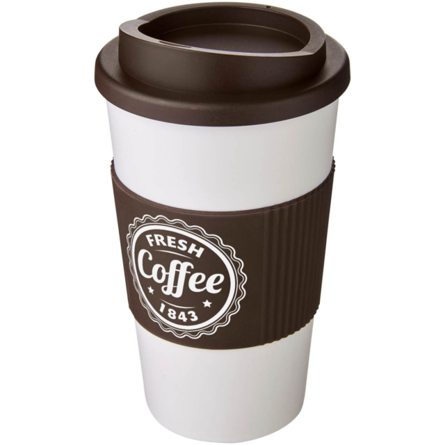 Americano® 350 ml Isolierbecher mit Schutzring - weiss - Logo 1