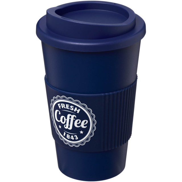 Americano® 350 ml Isolierbecher mit Schutzring - blau - Logo 1