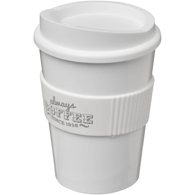 Americano® Medio 300 ml Becher mit Schutzring - weiss - Logo 1