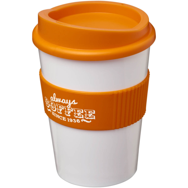 Americano® Medio 300 ml Becher mit Schutzring - weiss - Logo 1