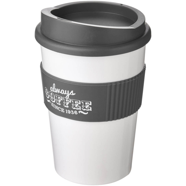 Americano® Medio 300 ml Becher mit Schutzring - weiss - Logo 1