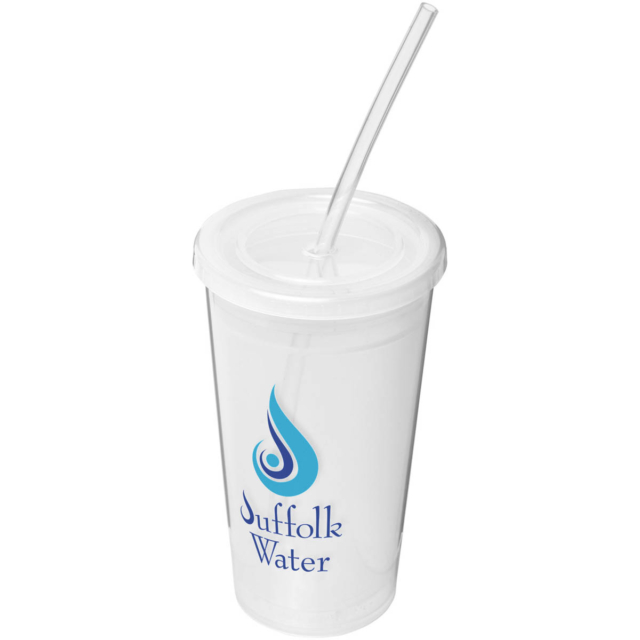 Stadion 350 ml doppelwandiger Becher - transparent klar - Logo 1