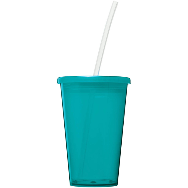 Stadion 350 ml doppelwandiger Becher - hellblau - Vorderseite