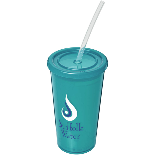 Stadion 350 ml doppelwandiger Becher - hellblau - Logo 1