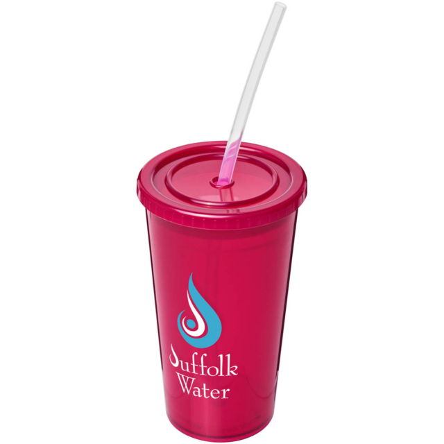 Stadion 350 ml doppelwandiger Becher - magenta - Logo 1