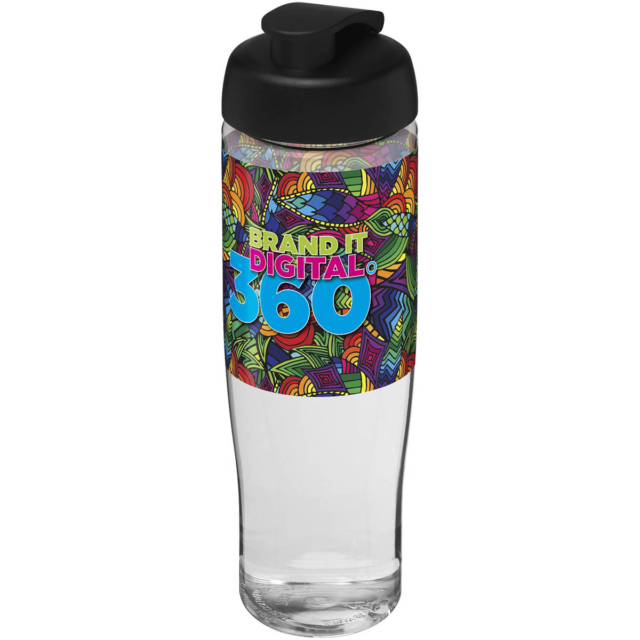 H2O Active® Tempo 700 ml Sportflasche mit Klappdeckel - transparent - Logo 1