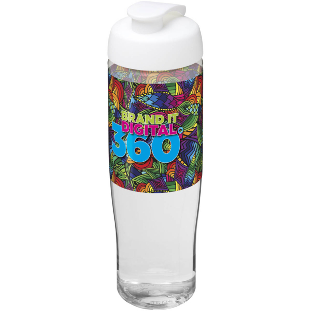 H2O Active® Tempo 700 ml Sportflasche mit Klappdeckel - transparent - Logo 1