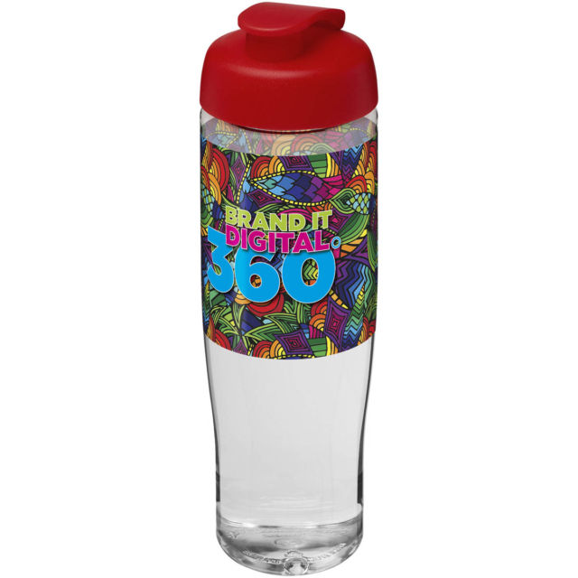 H2O Active® Tempo 700 ml Sportflasche mit Klappdeckel - transparent - Logo 1