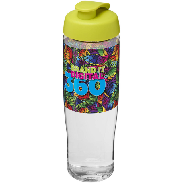 H2O Active® Tempo 700 ml Sportflasche mit Klappdeckel - transparent - Logo 1