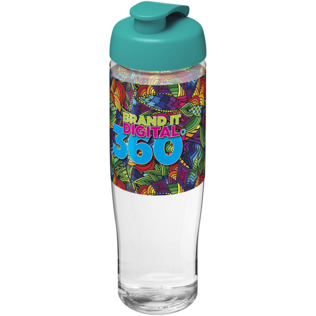 H2O Active® Tempo 700 ml Sportflasche mit Klappdeckel - transparent - Logo 1