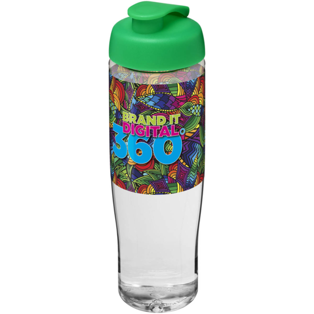 H2O Active® Tempo 700 ml Sportflasche mit Klappdeckel - transparent - Logo 1