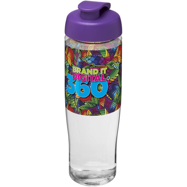 H2O Active® Tempo 700 ml Sportflasche mit Klappdeckel - transparent - Logo 1