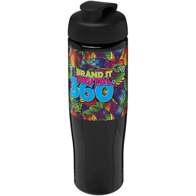 H2O Active® Tempo 700 ml Sportflasche mit Klappdeckel - schwarz - Logo 1