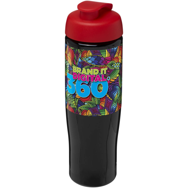 H2O Active® Tempo 700 ml Sportflasche mit Klappdeckel - schwarz - Logo 1