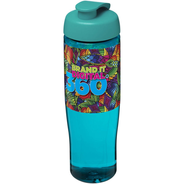 H2O Active® Tempo 700 ml Sportflasche mit Klappdeckel - aquablau - Logo 1