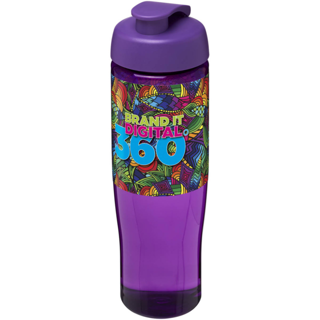 H2O Active® Tempo 700 ml Sportflasche mit Klappdeckel - lila - Logo 1