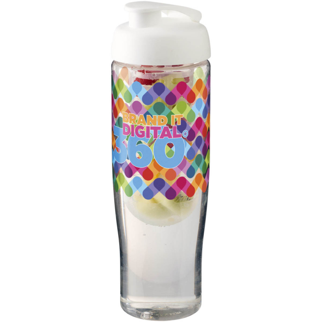 H2O Active® Tempo 700 ml Sportflasche mit Klappdeckel und Infusor - transparent - Logo 1